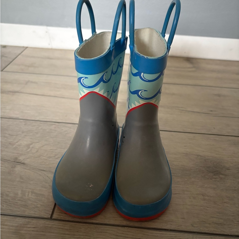 Wonder Nation Blue and Gray Kids Rain Boots